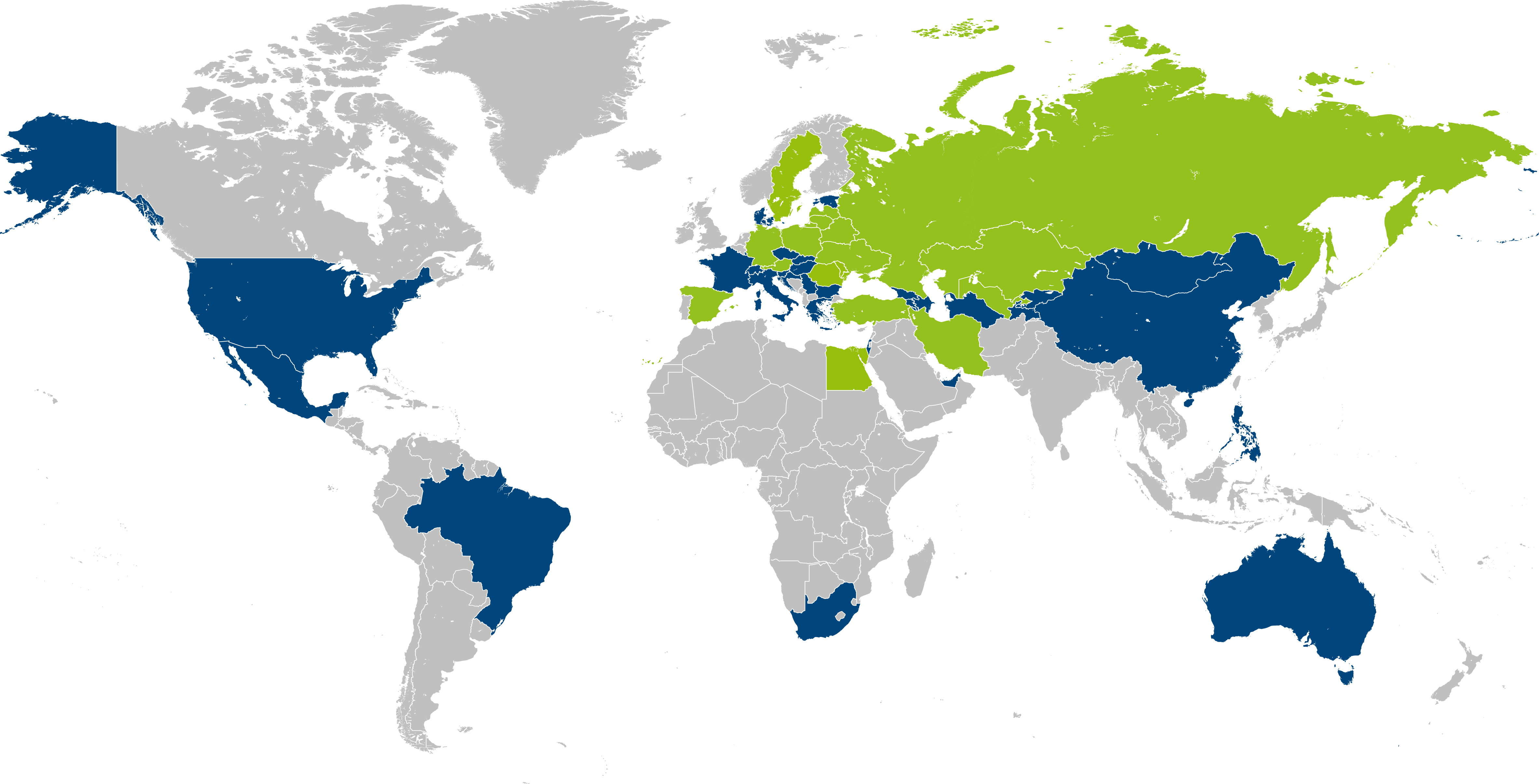 Bionorica-Weltkarte: Bionorica ist in über 40 Ländern weltweit tätig.