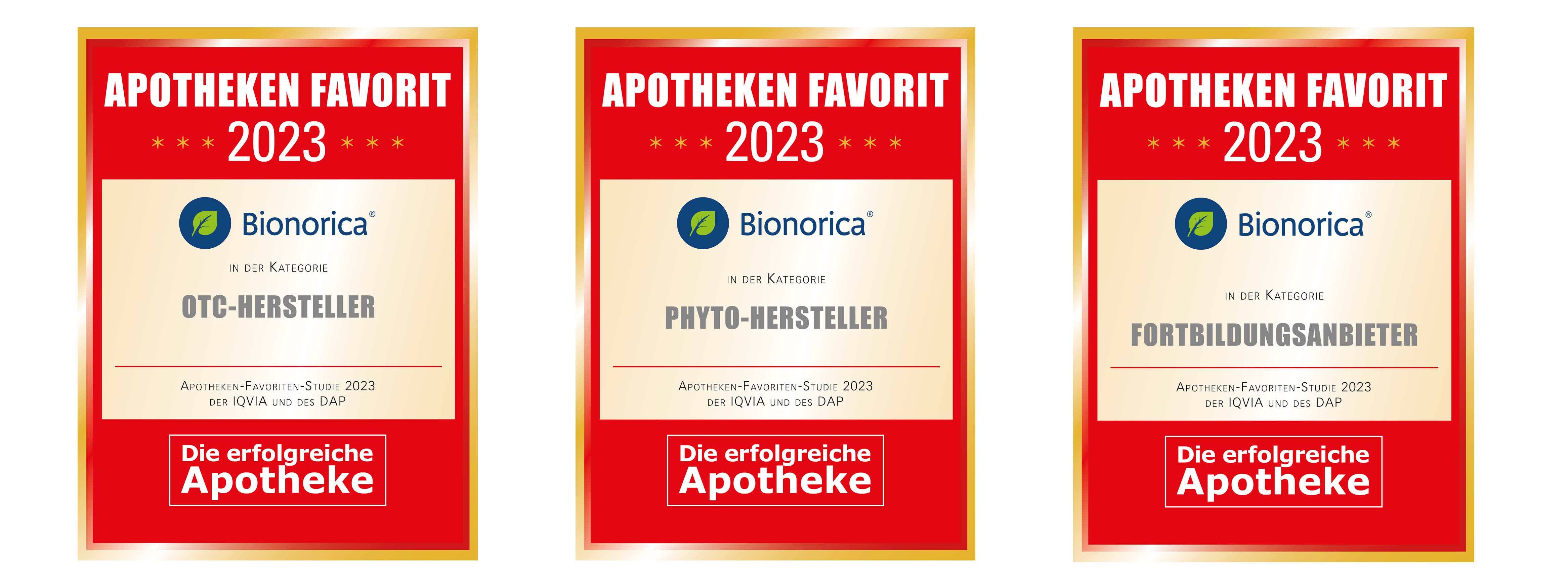 Bionorica ist beim Apotheken Favorit gleich in drei Kategorien auf Platz 1